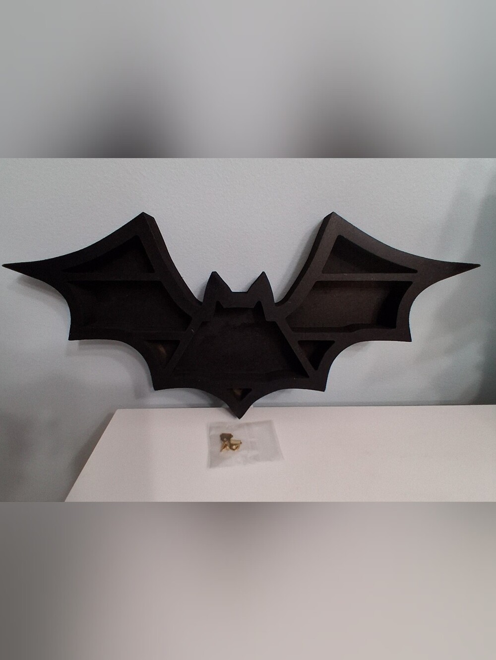 Black Bat-Shaped Wall Shelf - Decorative Home Wall Decor